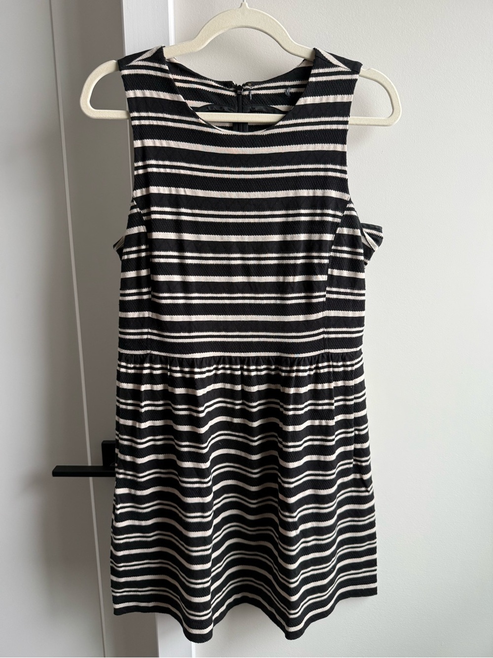 Madewell Black and White Striped Mini Dress